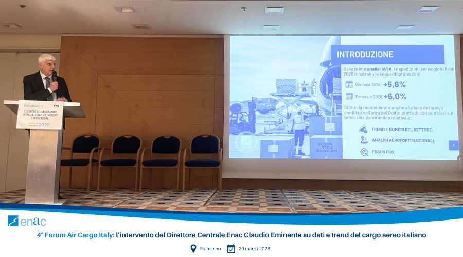 4° Forum Air Cargo Italy: l’intervento del Direttore Centrale Enac Claudio Eminente su dati e trend del cargo aereo italiano
