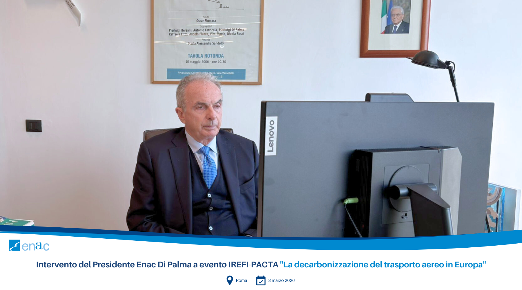 Intervento del Presidente Enac Di Palma a evento IREFI-PACTA "La decarbonizzazione del trasporto aereo in Europa"