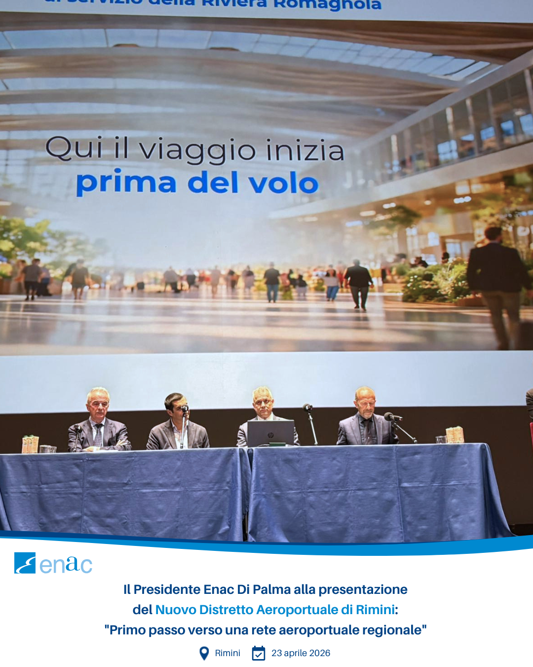 Il Presidente Enac Di Palma alla presentazione del Nuovo Distretto Aeroportuale di Rimini: "Primo passo verso una rete aeroportuale regionale"