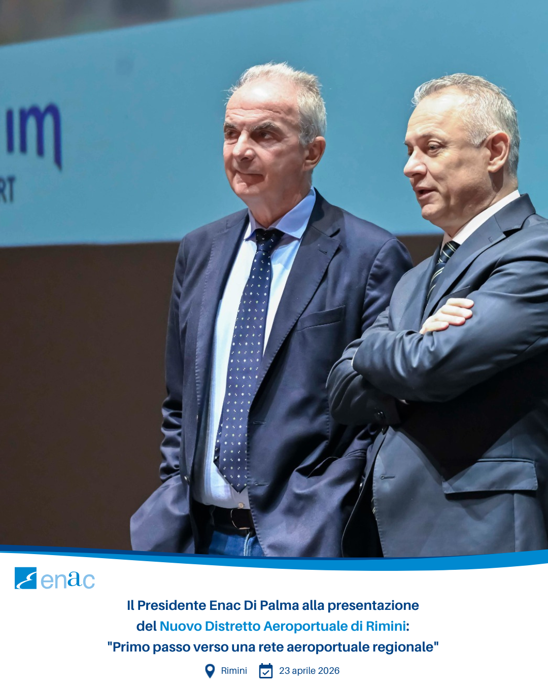 Il Presidente Enac Di Palma alla presentazione del Nuovo Distretto Aeroportuale di Rimini: "Primo passo verso una rete aeroportuale regionale"