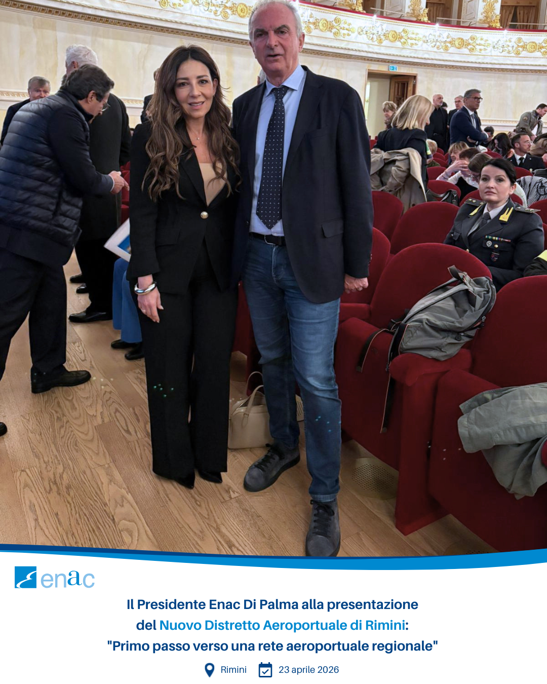 Il Presidente Enac Di Palma alla presentazione del Nuovo Distretto Aeroportuale di Rimini: "Primo passo verso una rete aeroportuale regionale"