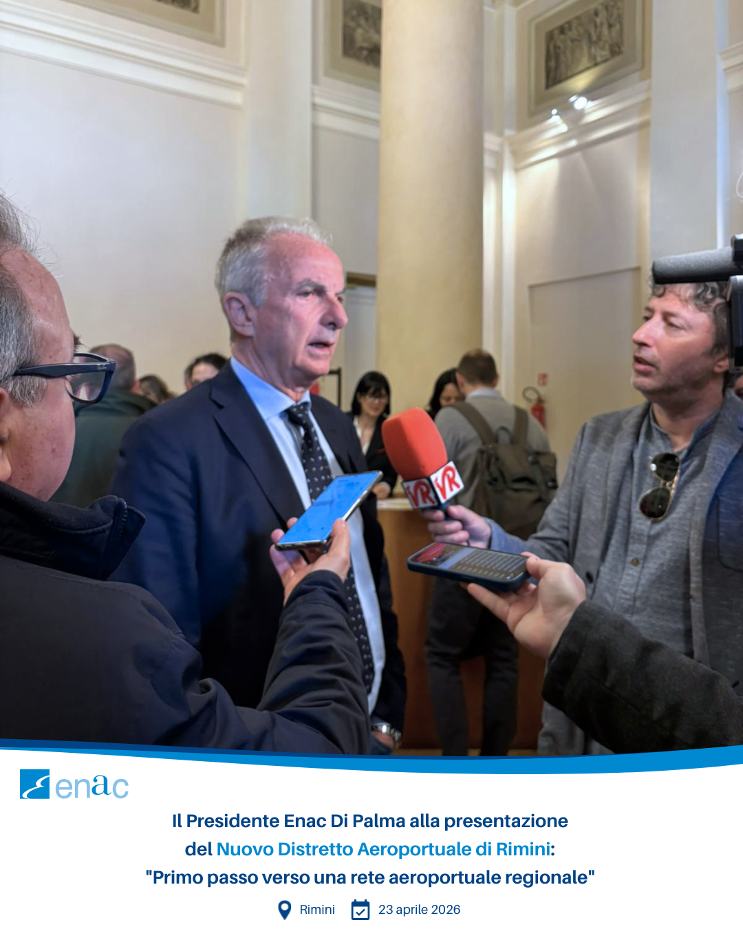 Il Presidente Enac Di Palma alla presentazione del Nuovo Distretto Aeroportuale di Rimini: "Primo passo verso una rete aeroportuale regionale"