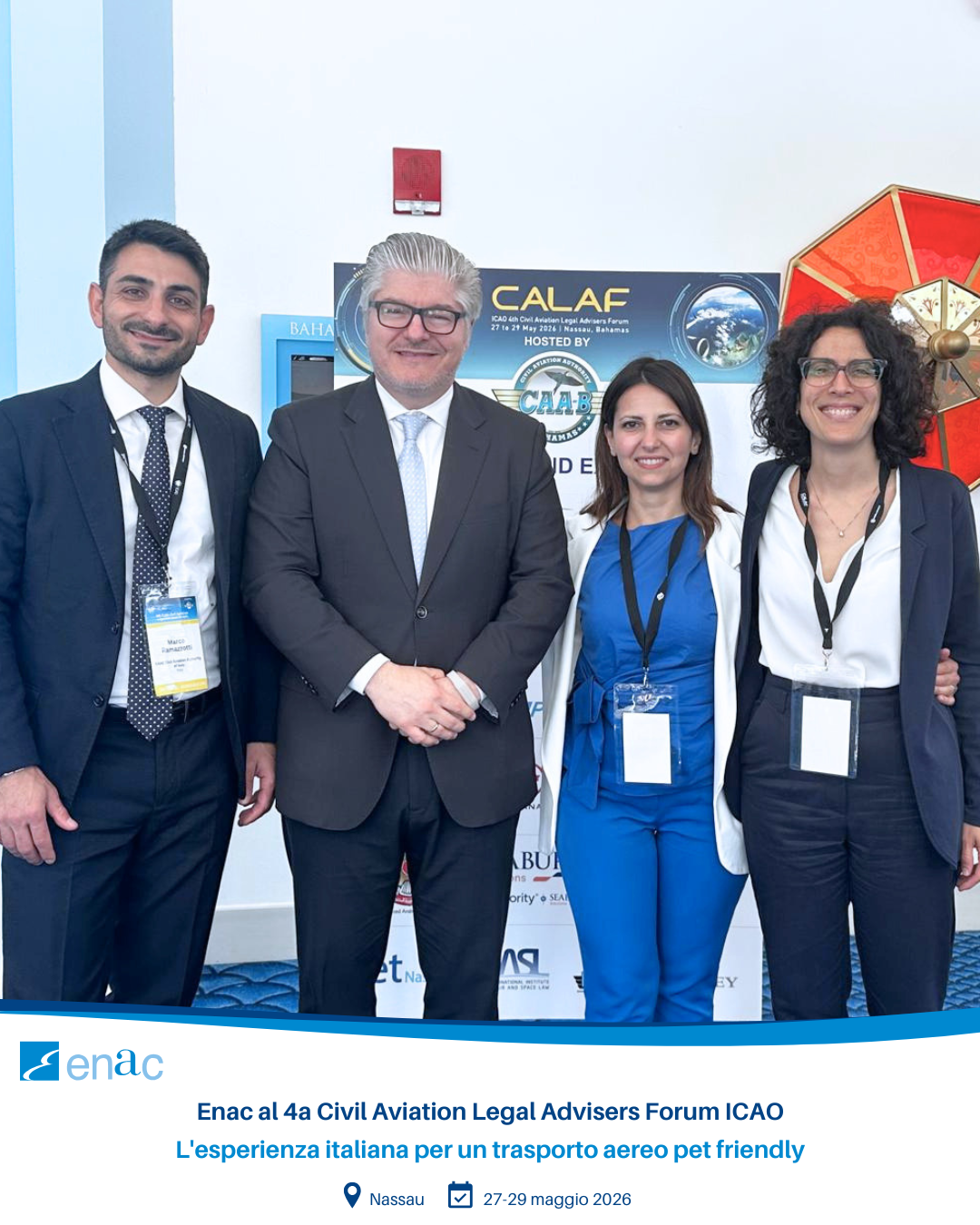Enac al 4a Civil Aviation Legal Advisers Forum ICAO - L'esperienza italiana per un trasporto aereo pet friendly