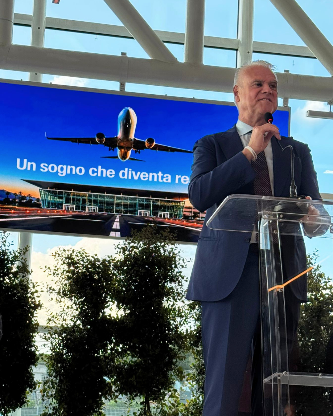 Il Presidente Enac Di Palma all'inaugurazione del nuovo terminal partenze dell'aeroporto di Reggio Calabria con il Ministro per la P.A. Zangrillo e il Presidente Regione Calabria Occhiuto