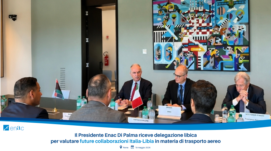 Il Presidente Enac Di Palma riceve delegazione libica per valutare future collaborazioni Italia-Libia in materia di trasporto aereo