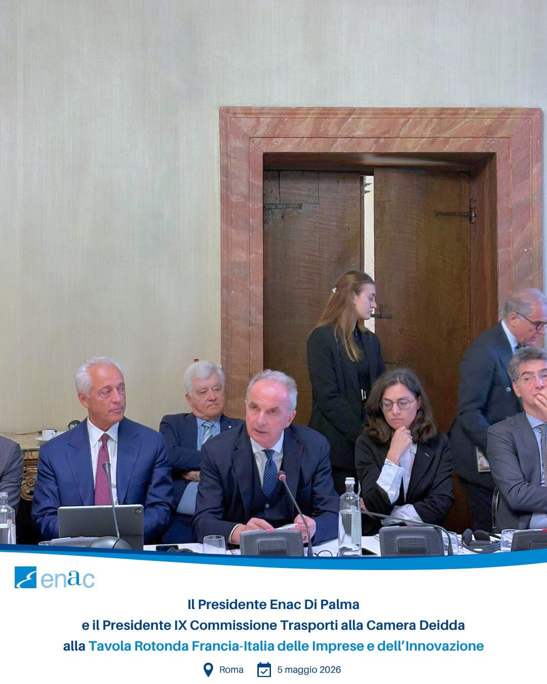 Il Presidente Enac Di Palma e il Presidente IX Commissione Trasporti alla Camera Deidda alla Tavola Rotonda Francia-Italia delle Imprese e dell’Innovazione