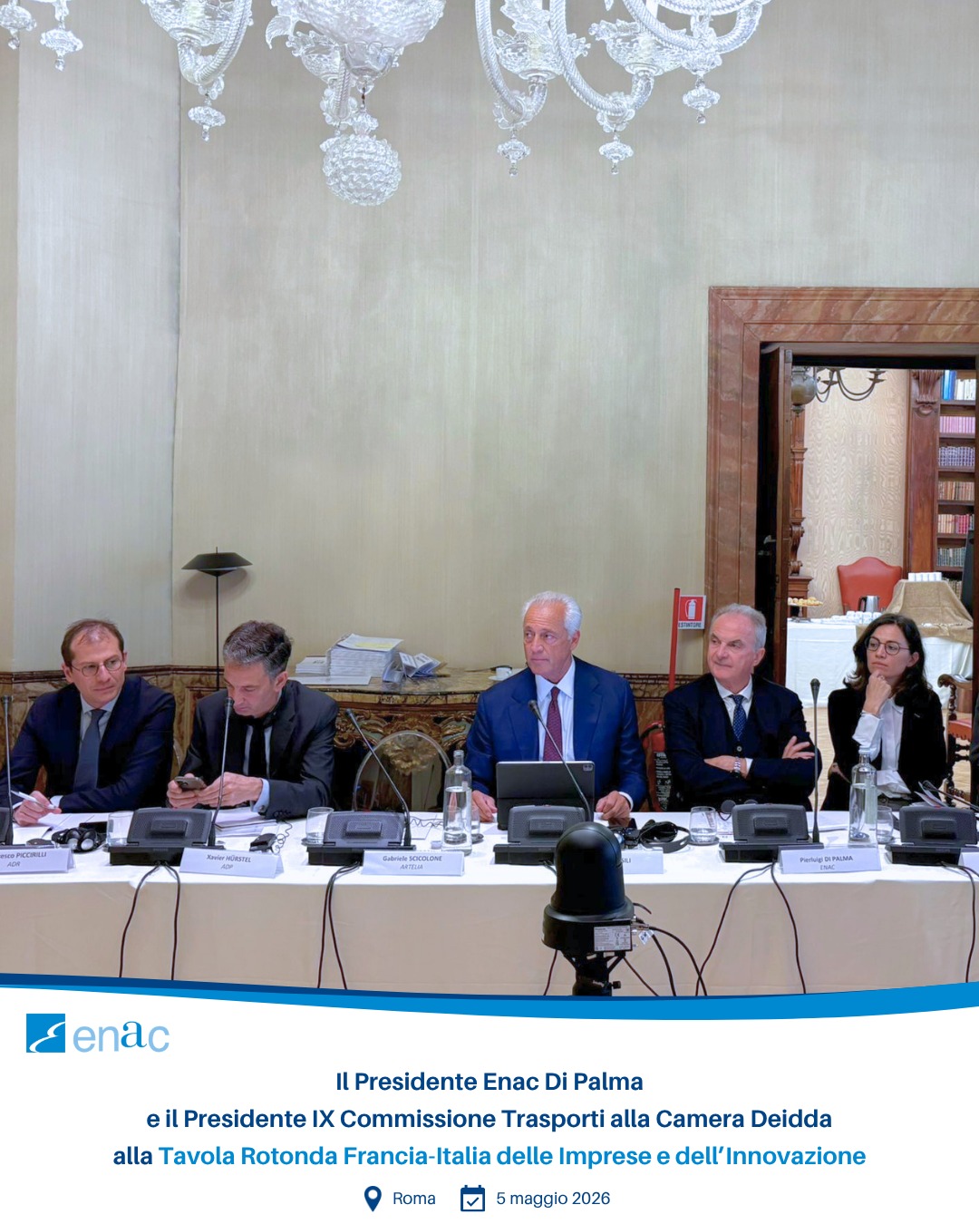 Il Presidente Enac Di Palma e il Presidente IX Commissione Trasporti alla Camera Deidda alla Tavola Rotonda Francia-Italia delle Imprese e dell’Innovazione
