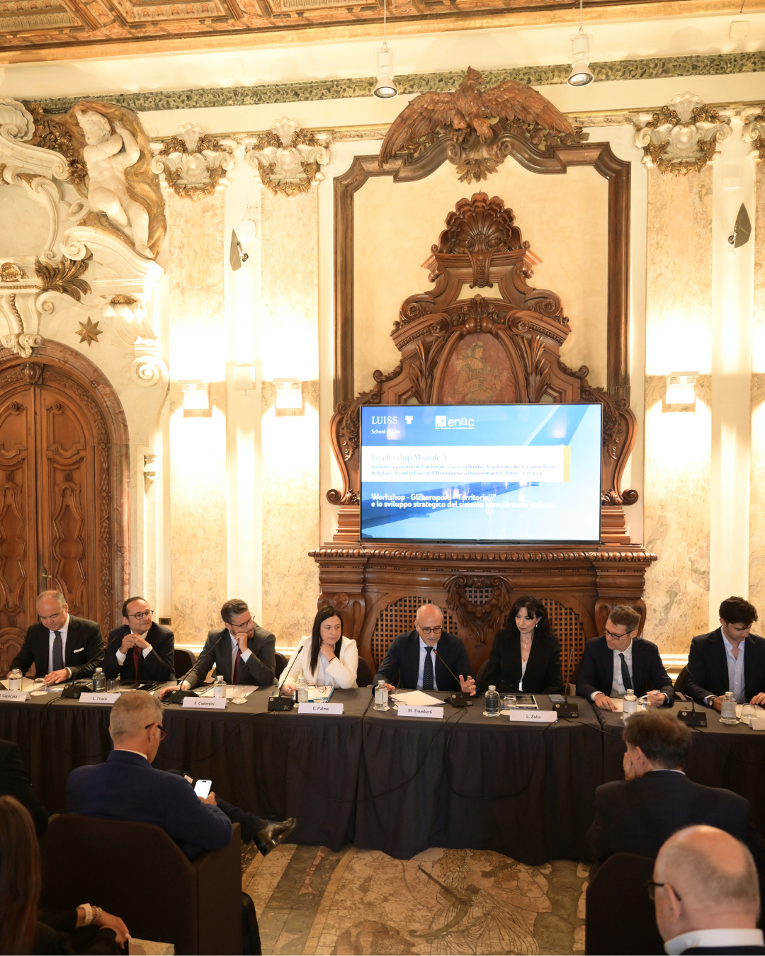 Il Presidente Di Palma con il Viceministro MIT On. Rixi al convegno Enac-Luiss "Regional Air Mobility e valorizzazione degli aeroporti territoriali"