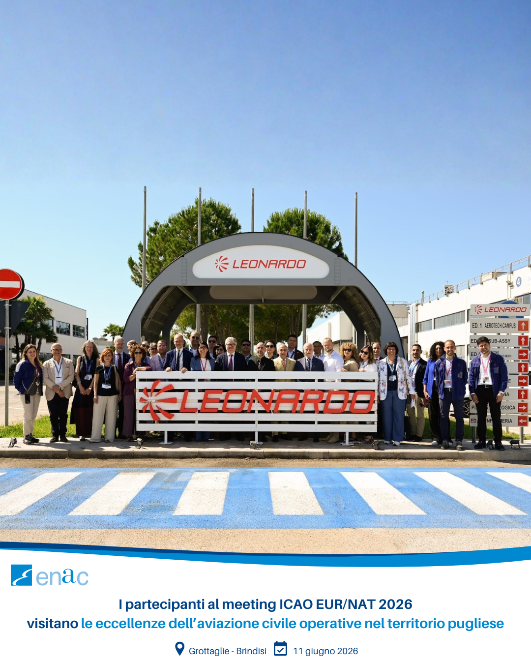 I partecipanti al meeting ICAO EUR/NAT 2026 visitano le eccellenze dell’aviazione civile operative nel territorio pugliese