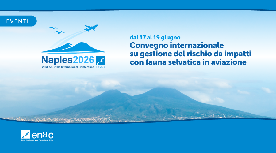 Enac: dal 17 al 19 giugno Naples Wildlife Strike 2026 International Conference Convegno internazionale su gestione del rischio da impatti con fauna selvatica in aviazione