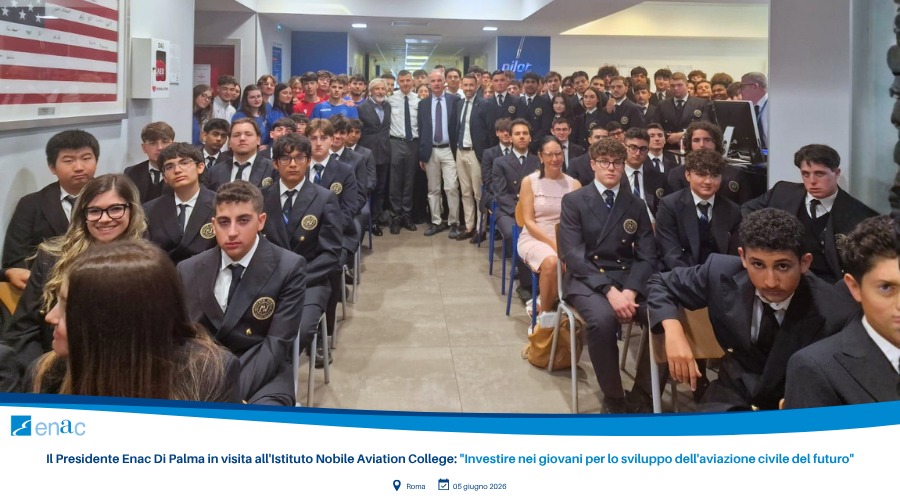 Il Presidente Enac Di Palma in visita all’Istituto Nobile Aviation College: “Investire nei giovani per lo sviluppo dell’aviazione civile del futuro”
