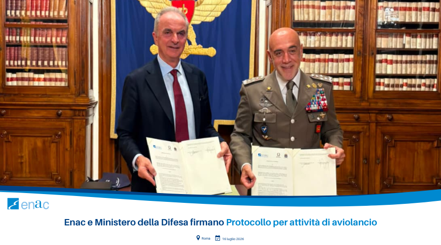 Enac e Ministero della Difesa firmano Protocollo per attività di aviolancio