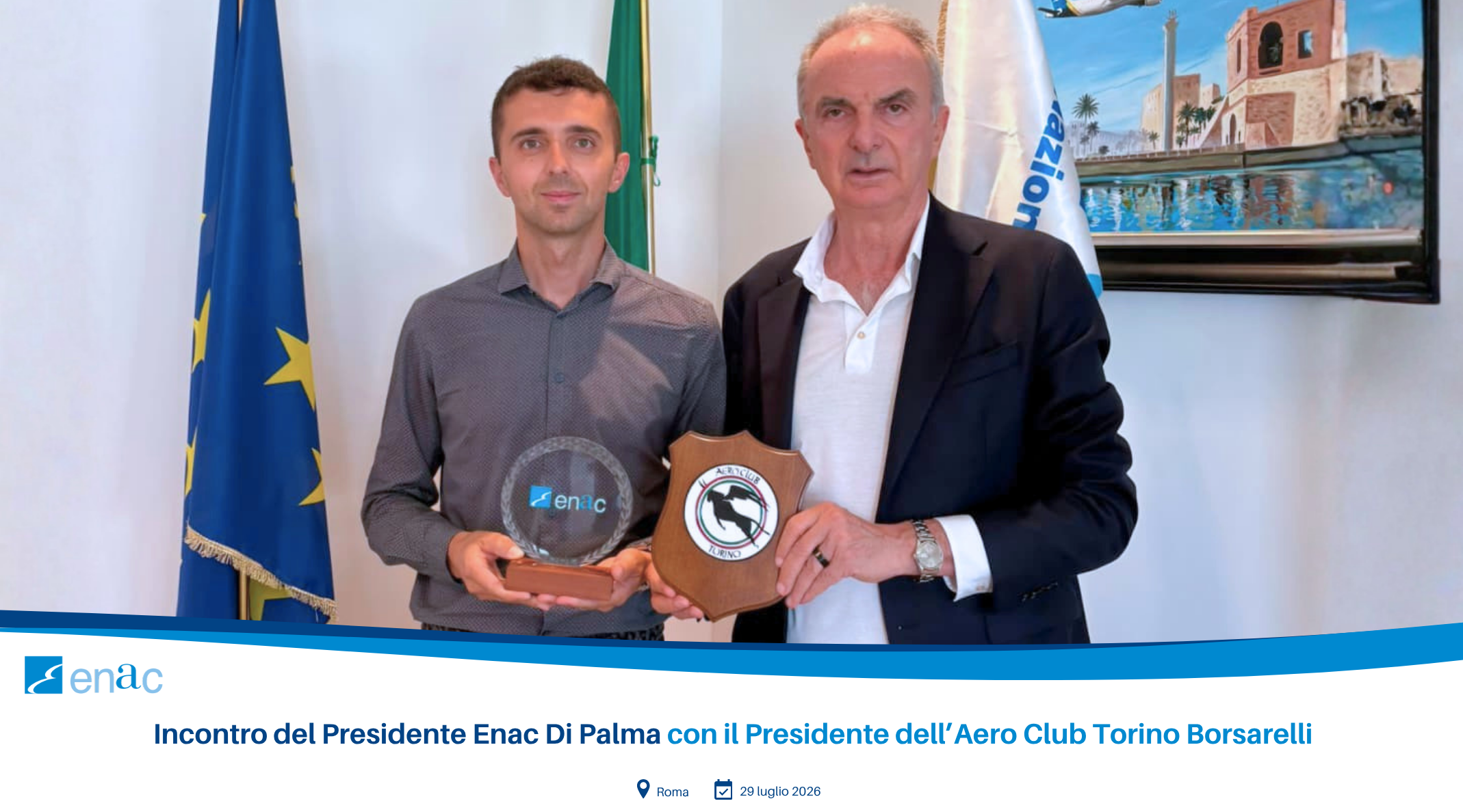 Incontro del Presidente Enac Di Palma con il Presidente dell’Aero Club Torino Borsarelli