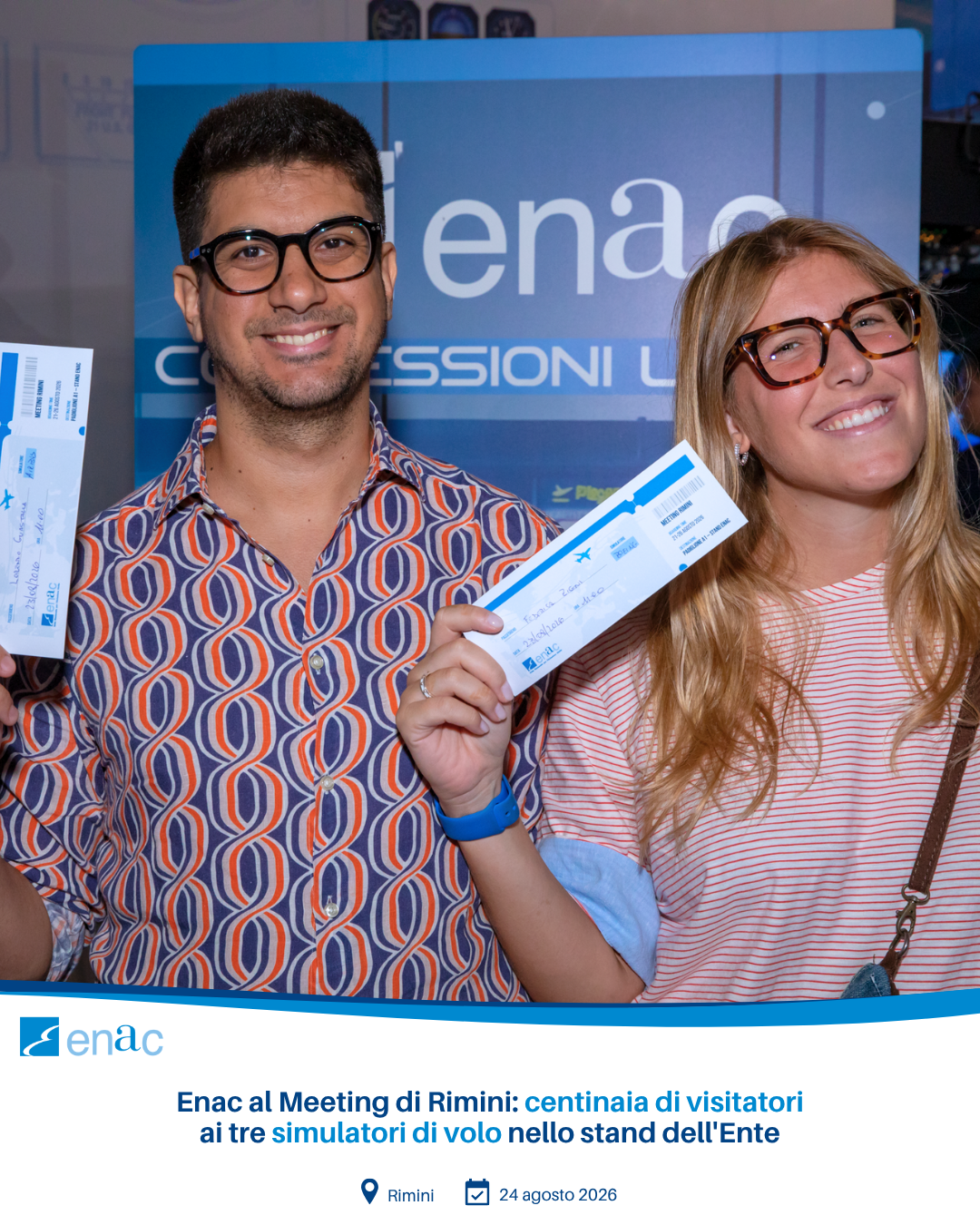 Enac al Meeting di Rimini: centinaia di visitatori ai tre simulatori di volo nello stand dell'Ente