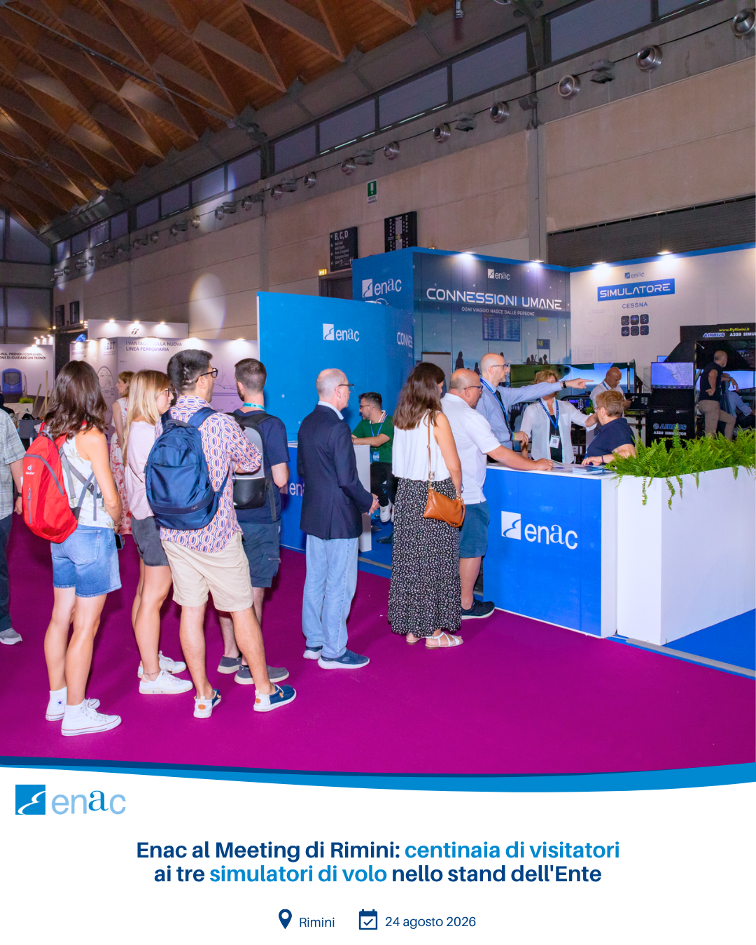 Enac al Meeting di Rimini: centinaia di visitatori ai tre simulatori di volo nello stand dell'Ente