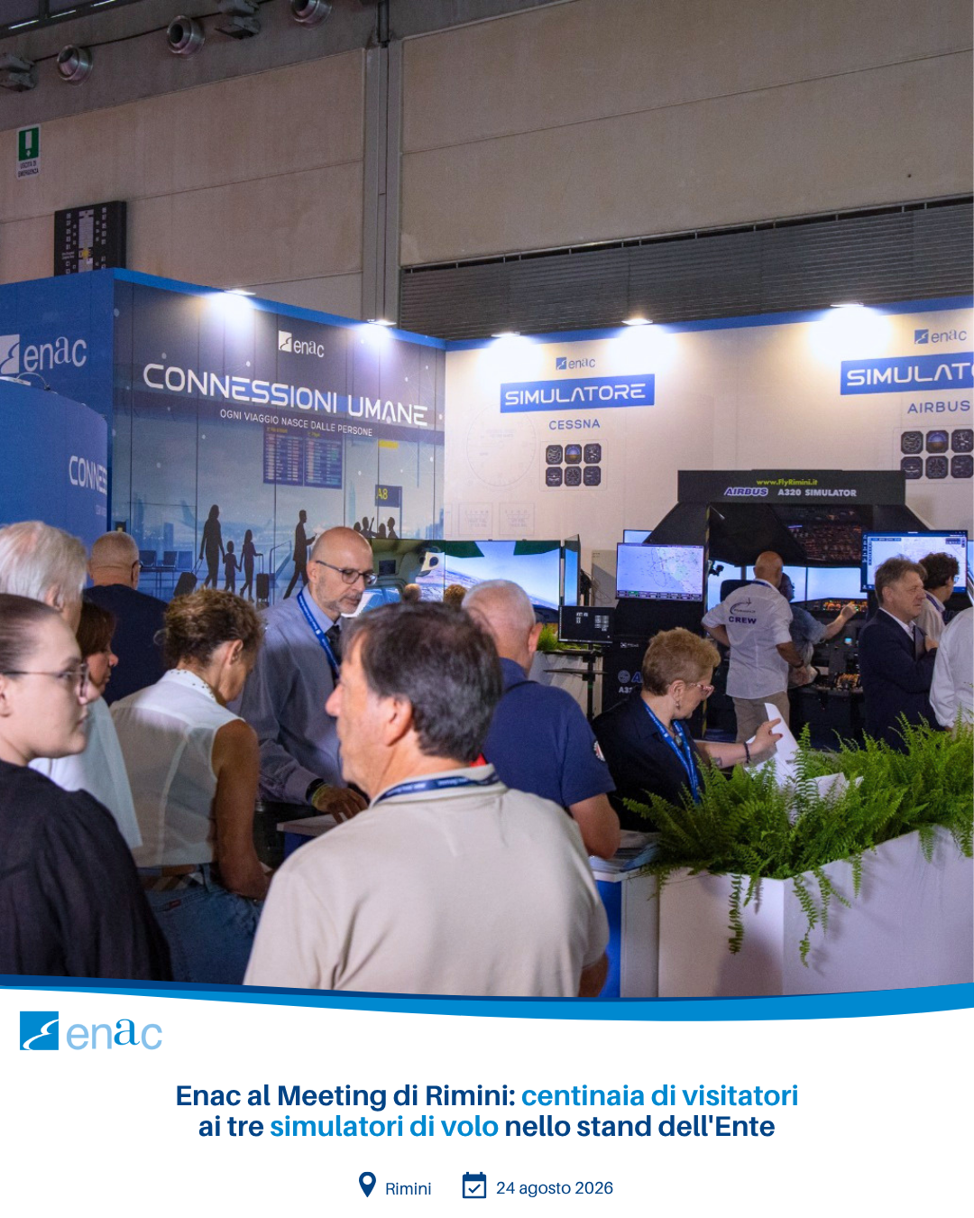 Enac al Meeting di Rimini: centinaia di visitatori ai tre simulatori di volo nello stand dell'Ente