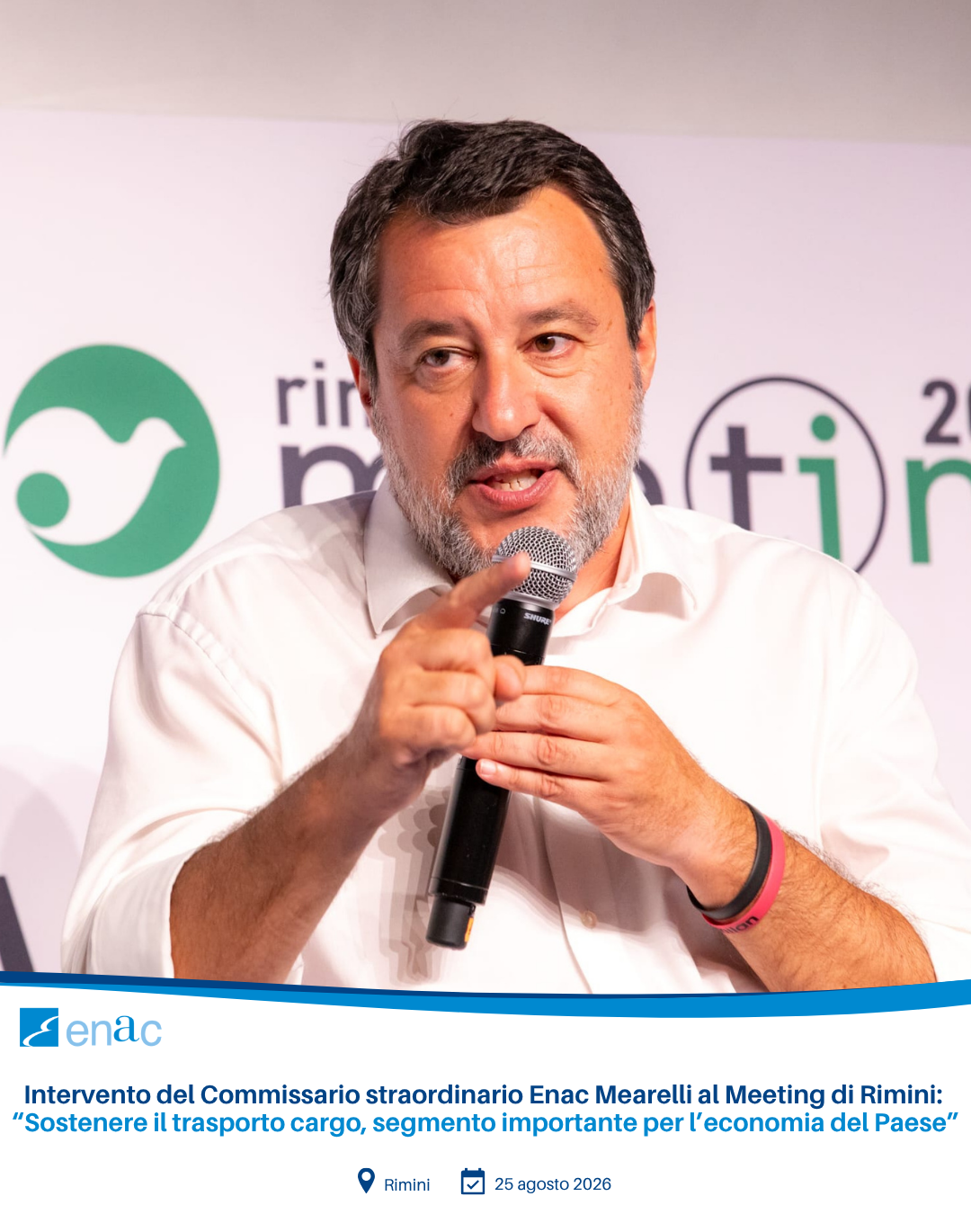 Intervento del Commissario straordinario Enac Mearelli al Meeting di Rimini: “Sostenere il trasporto cargo, segmento importante per l’economia del Paese”