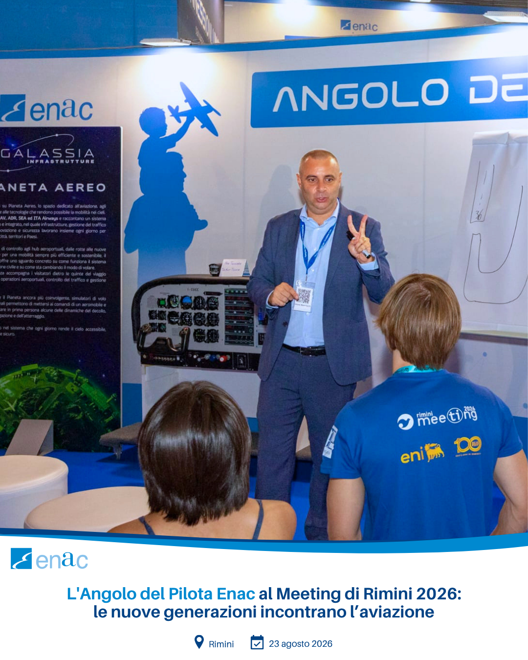 L'Angolo del Pilota Enac al Meeting di Rimini 2026: le nuove generazioni incontrano l’aviazione