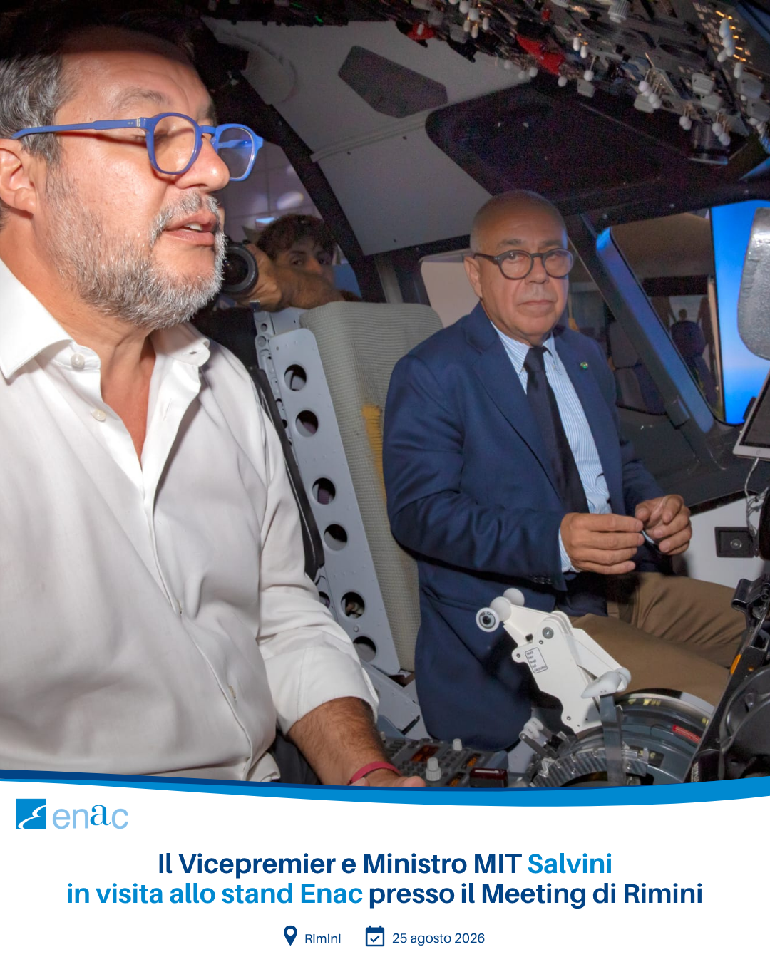 Il Vicepremier e Ministro MIT Salvini in visita allo stand Enac presso il Meeting di Rimini