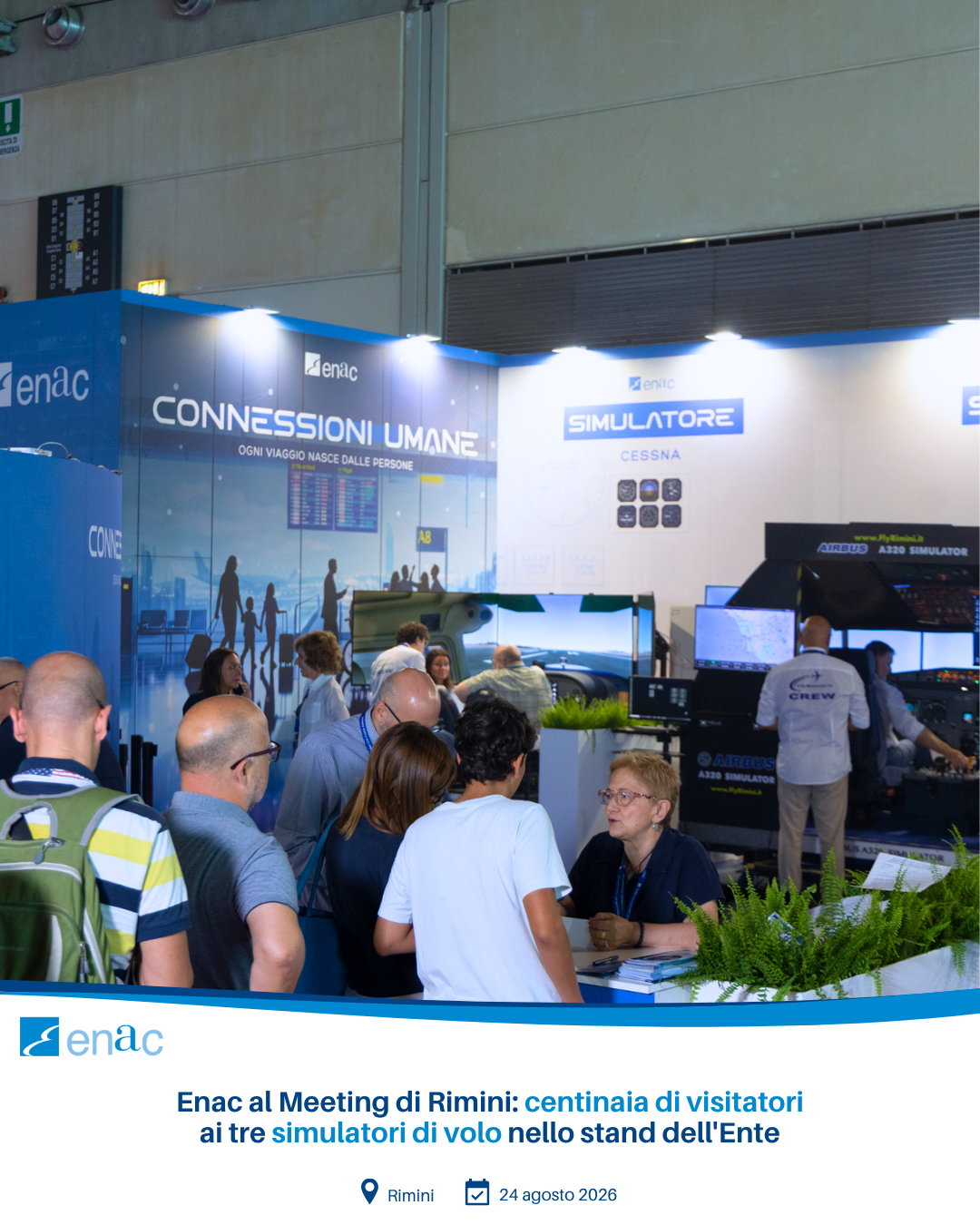 Enac al Meeting di Rimini: centinaia di visitatori ai tre simulatori di volo nello stand dell'Ente