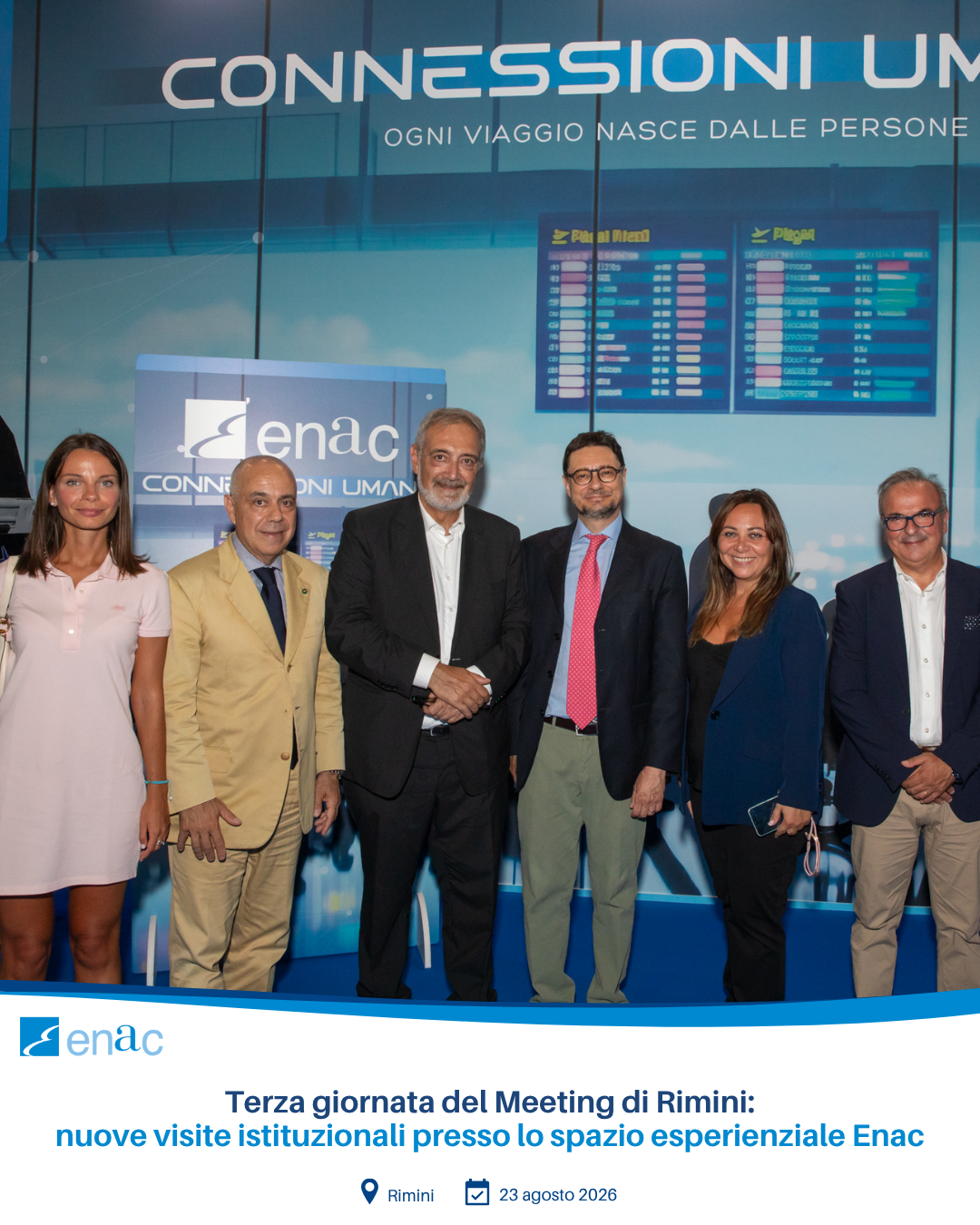 Terza giornata del Meeting di Rimini: nuove visite istituzionali presso lo spazio esperienziale Enac