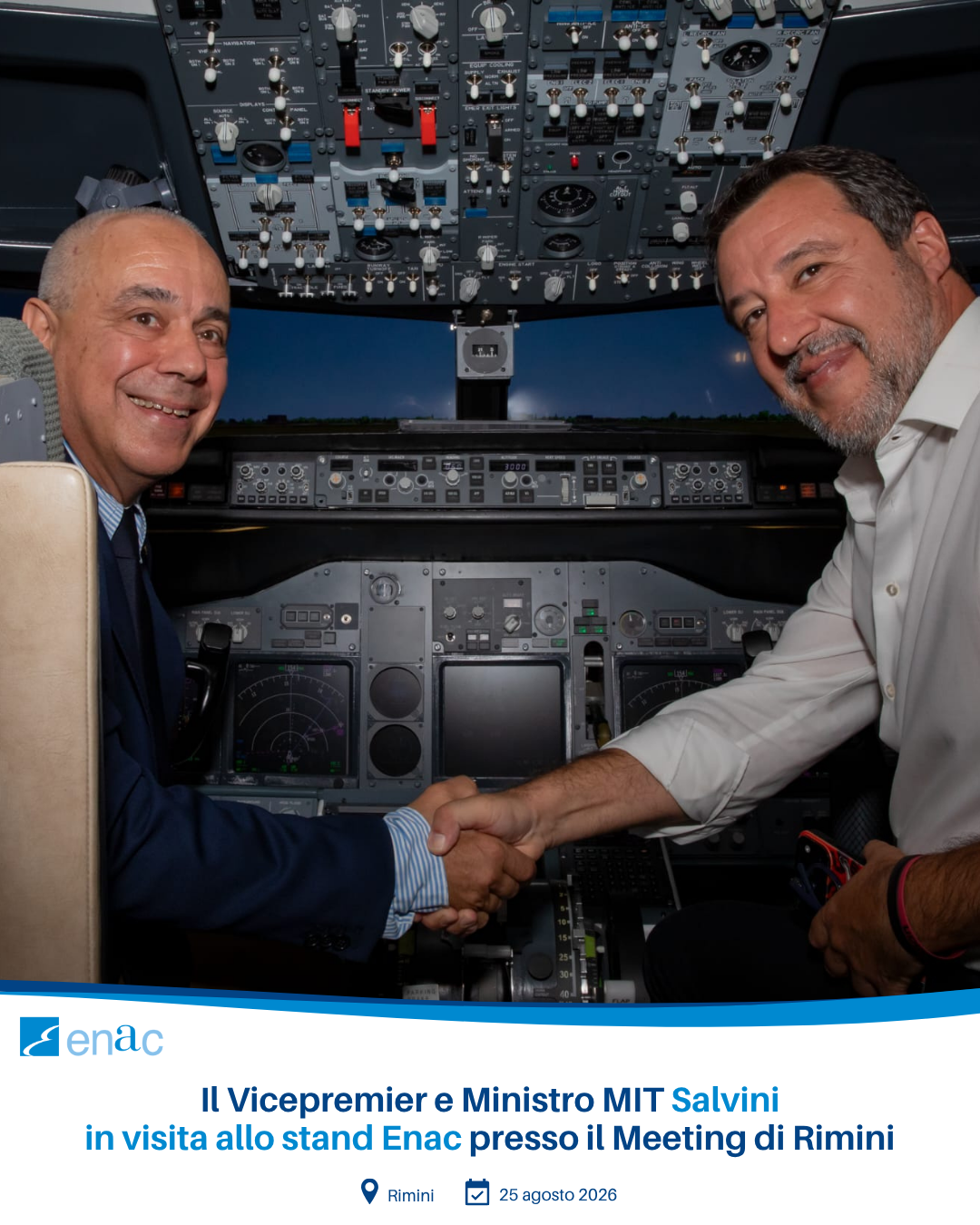 Il Vicepremier e Ministro MIT Salvini in visita allo stand Enac presso il Meeting di Rimini