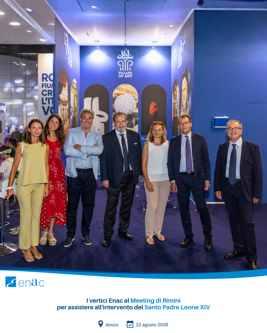 I vertici Enac al Meeting di Rimini per assistere all'intervento del Santo Padre Leone XIV