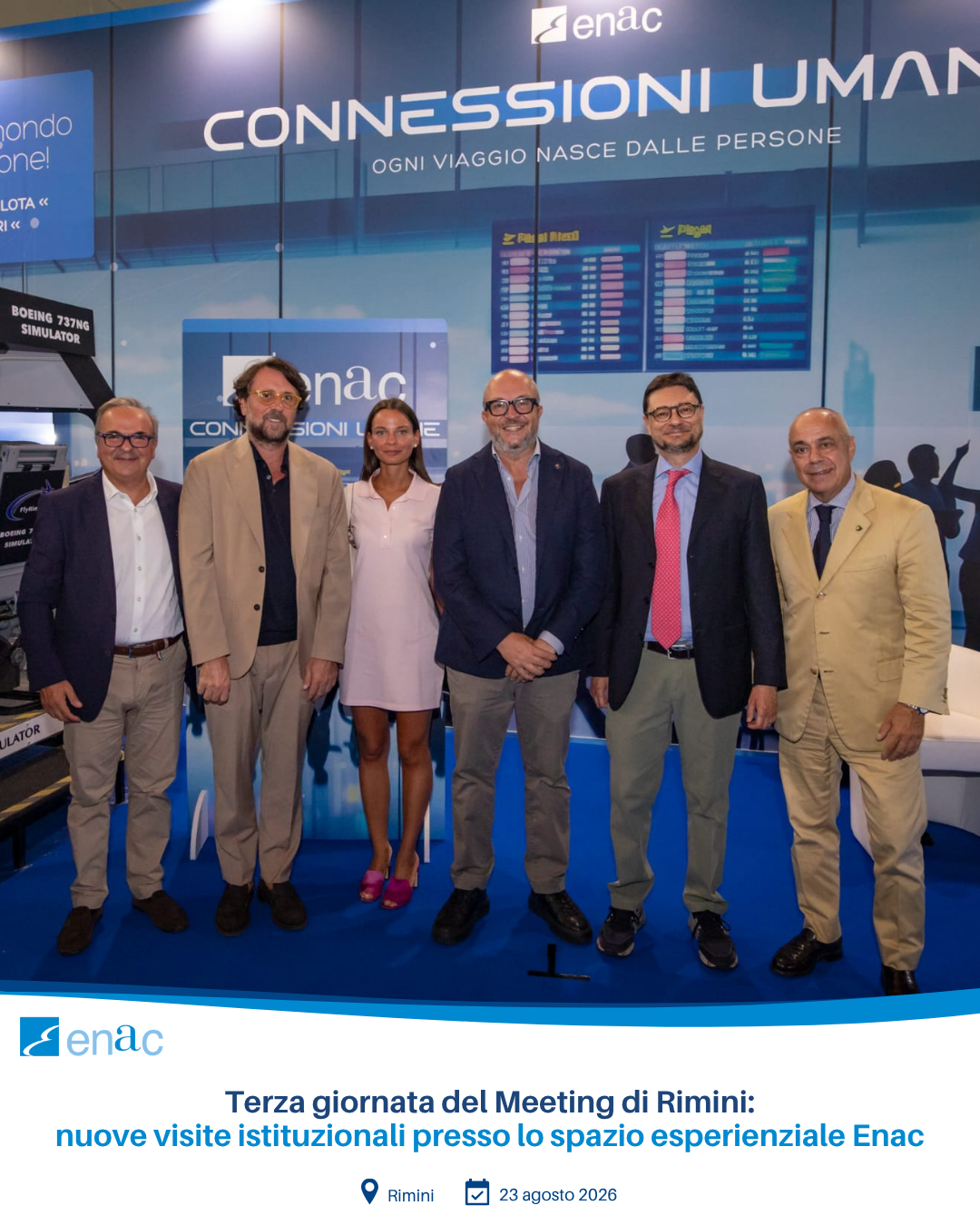 Terza giornata del Meeting di Rimini: nuove visite istituzionali presso lo spazio esperienziale Enac