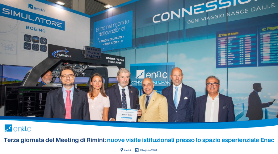 Terza giornata del Meeting di Rimini: nuove visite istituzionali presso lo spazio esperienziale Enac