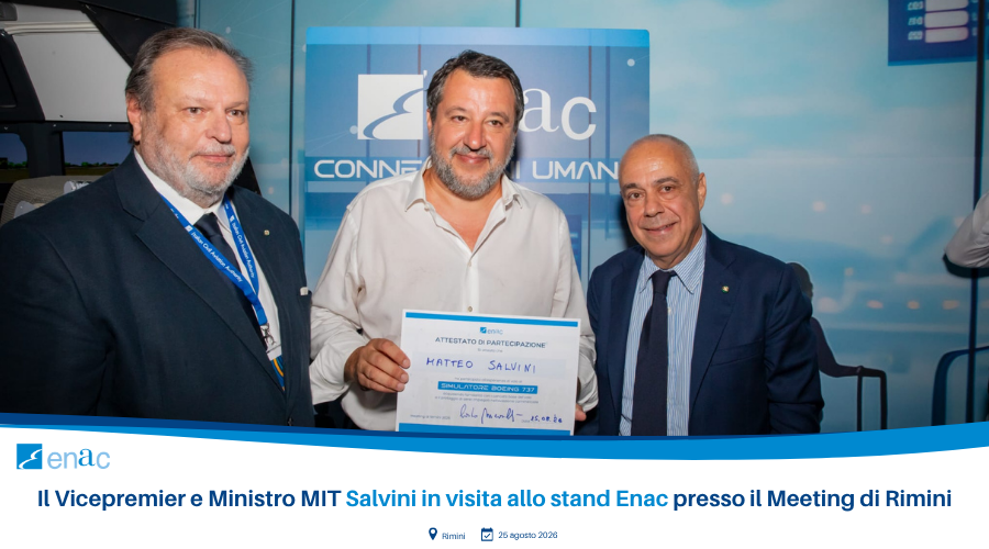 Il Vicepremier e Ministro MIT Salvini in visita allo stand Enac presso il Meeting di Rimini