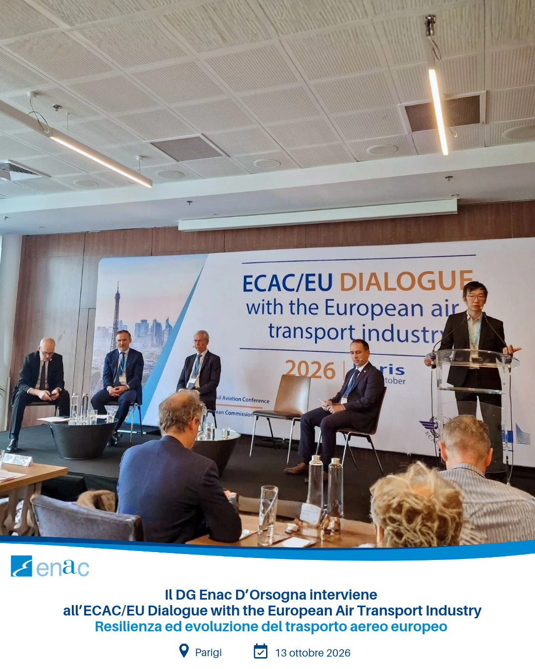 Il DG Enac D’Orsogna interviene all’ECAC/EU Dialogue with the European Air Transport Industry - Resilienza ed evoluzione del trasporto aereo europeo