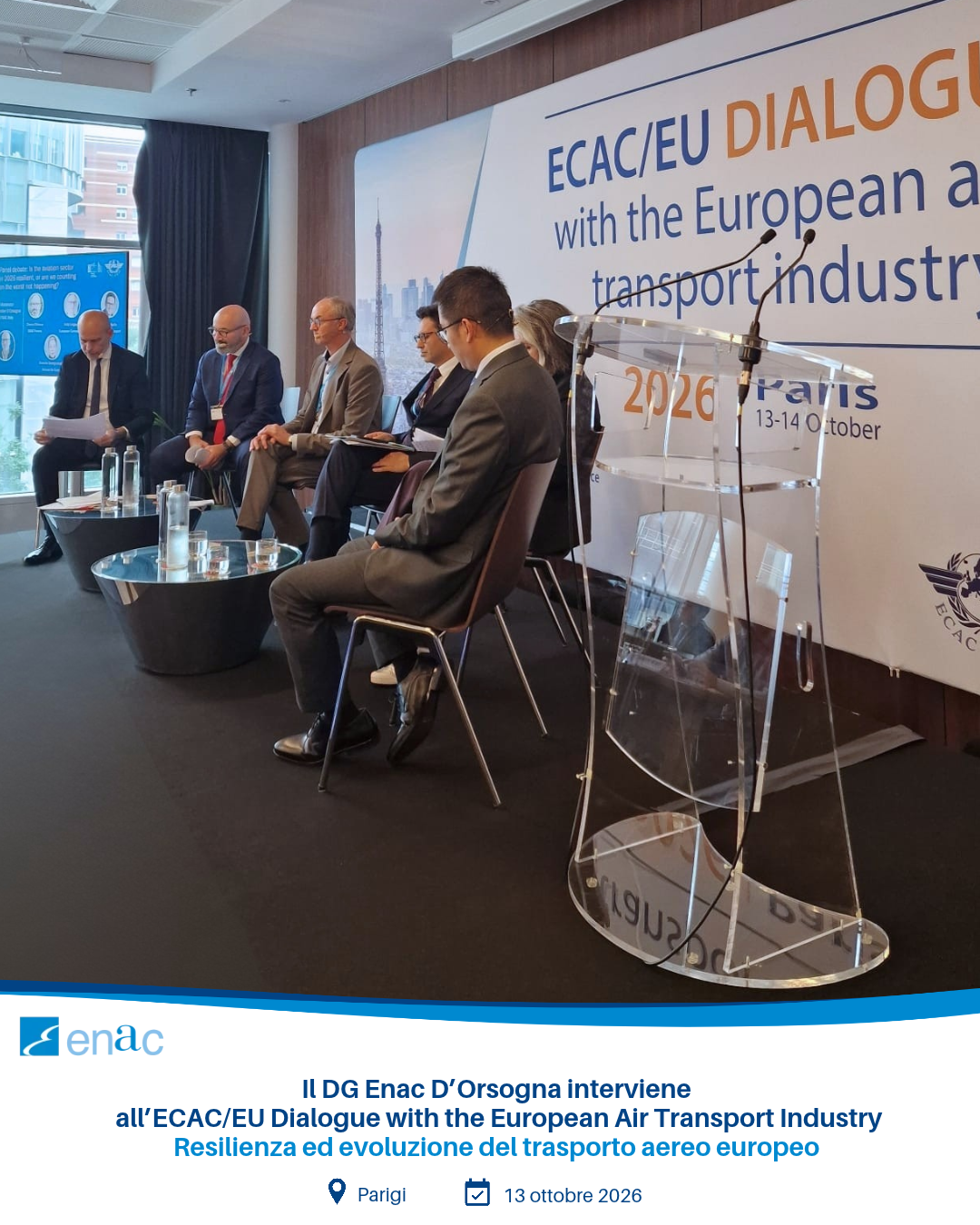 Il DG Enac D’Orsogna interviene all’ECAC/EU Dialogue with the European Air Transport Industry - Resilienza ed evoluzione del trasporto aereo europeo