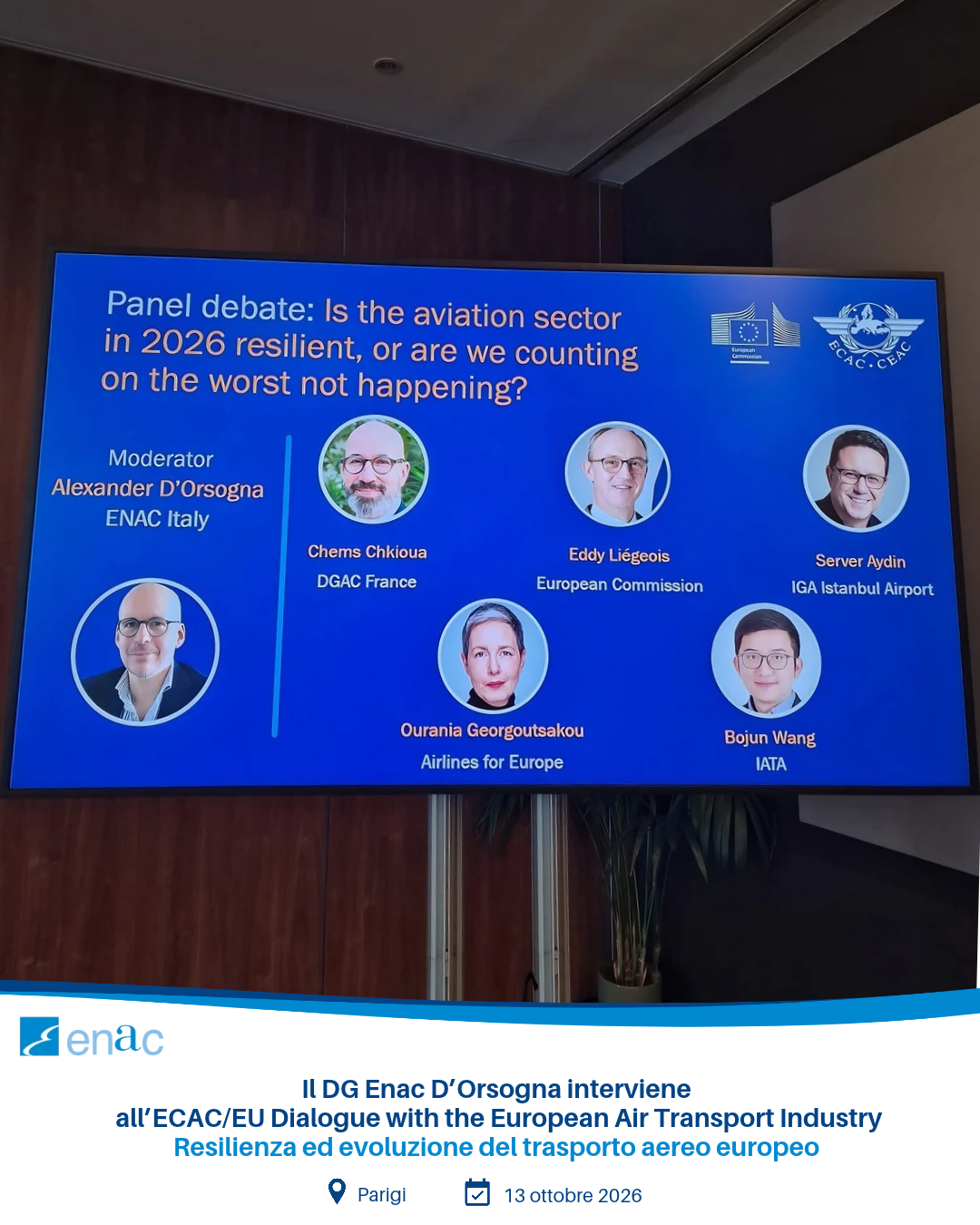 Il DG Enac D’Orsogna interviene all’ECAC/EU Dialogue with the European Air Transport Industry - Resilienza ed evoluzione del trasporto aereo europeo