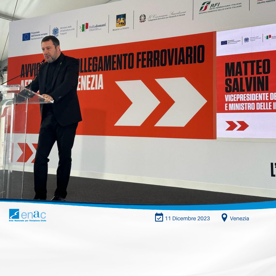 Il Ministro Matteo Salvini all’avvio lavori per collegamento ferroviario con l’aeroporto di Venezia