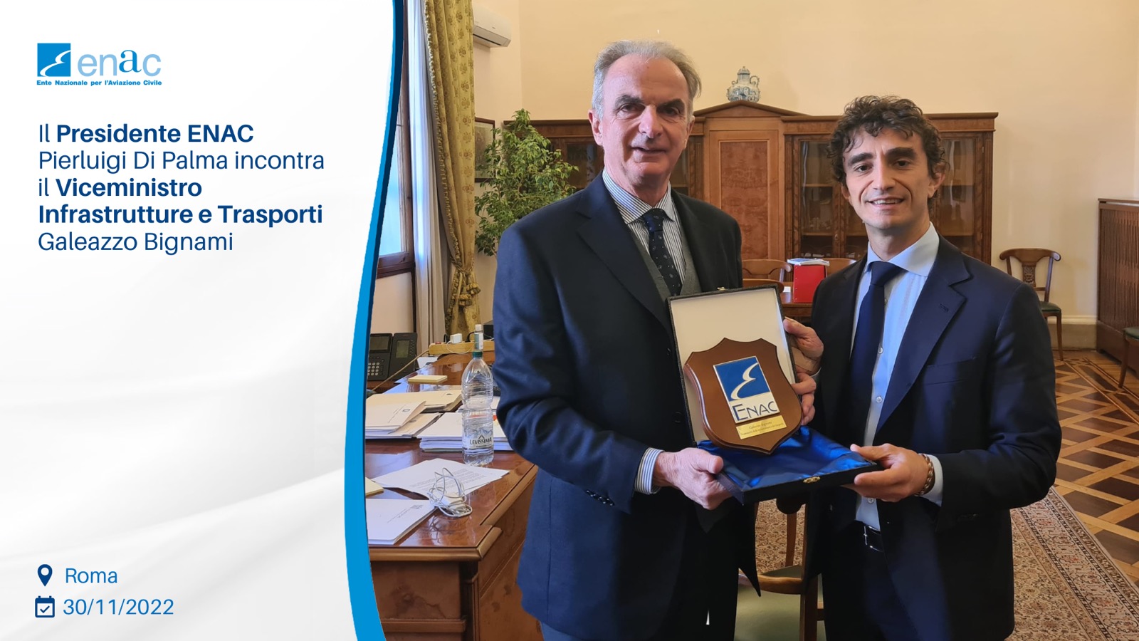 Il Presidente Pierluigi Di Palma incontra il Viceministro infrastrutture e trasporti Galeazzo Bignami