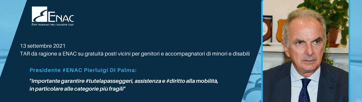 TAR dà ragione a ENAC su gratuità posti vicini per genitori e accompagnatori di minori e disabili