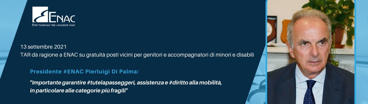 TAR dà ragione a ENAC su gratuità posti vicini per genitori e accompagnatori di minori e disabili 