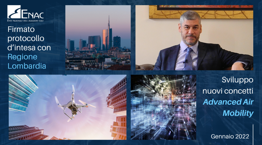 Mobilità aerea avanzata: Protocollo ENAC - Regione Lombardia per sviluppare servizi, tecnologie e infrastrutture per…