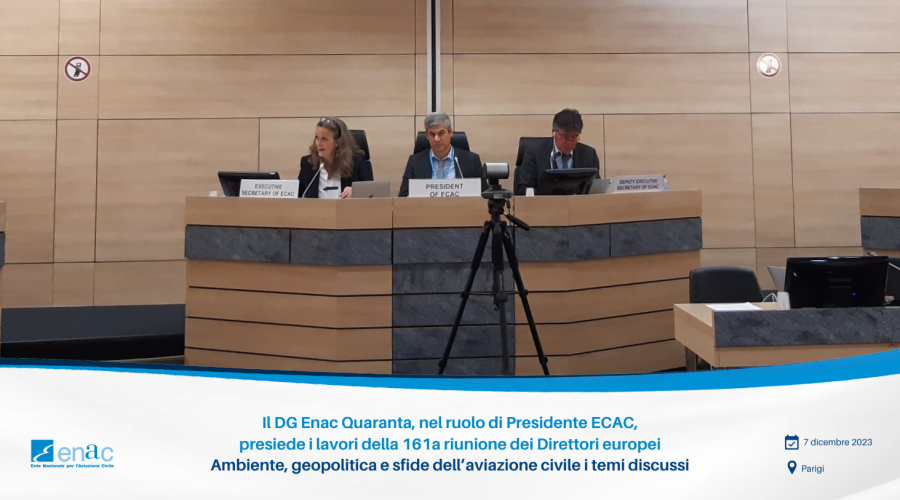 Il Direttore Generale Enac e Presidente ECAC, Alessio Quaranta, a Parigi la 161a riunione ECAC