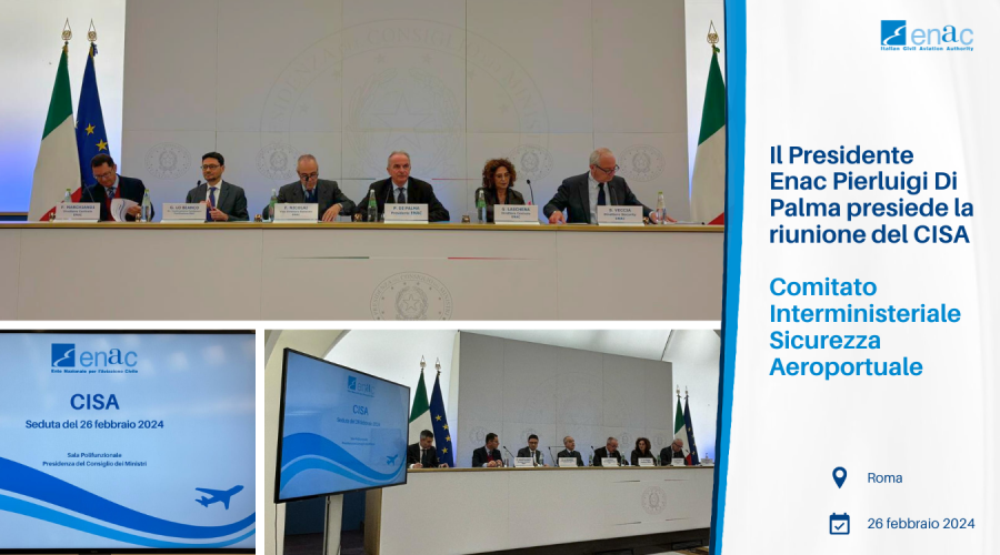 Il Presidente Enac Pierluigi Di Palma presiede la riunione del CISA, Comitato Interministeriale Sicurezza Aeroportuale