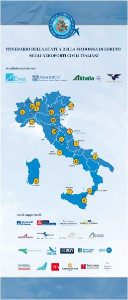 Itinerario della Statua della Madonna di Loreto negli aeroporti civili italiani.