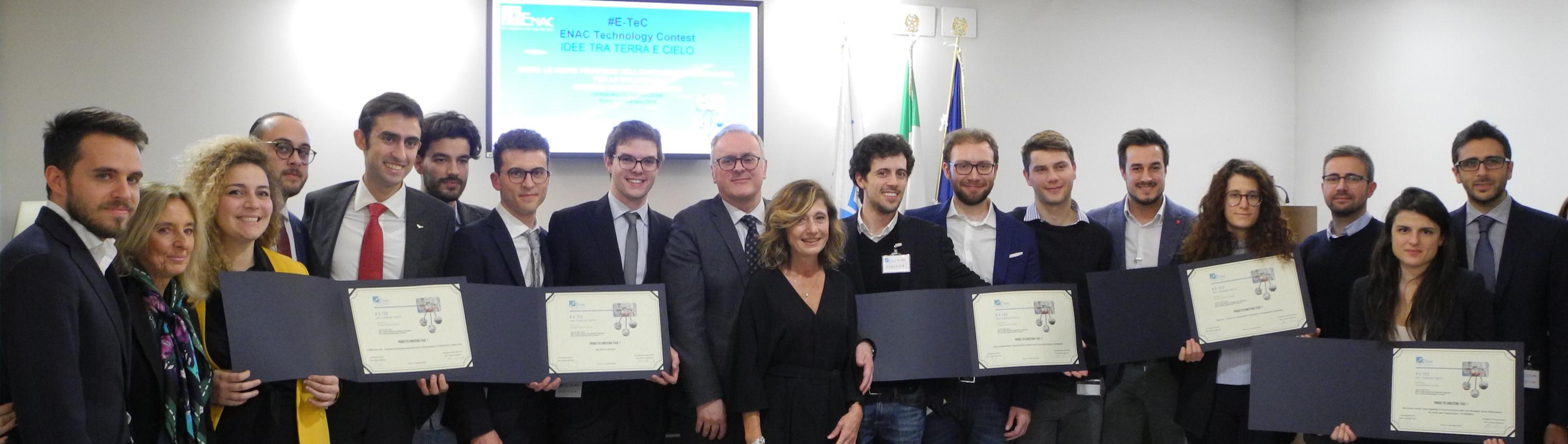 Premiazione dei 5 gruppi vincitori della prima fase del contest E-TEC