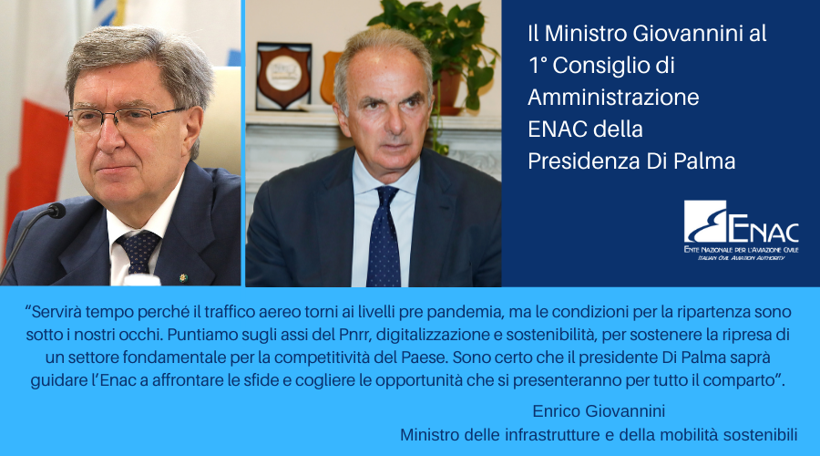 Il Ministro Giovannini al primo Consiglio di Amministrazione ENAC della presidenza di Pierluigi Di Palma