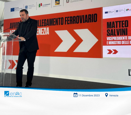 Il Ministro Matteo Salvini all’avvio lavori per collegamento ferroviario con l’aeroporto di Venezia