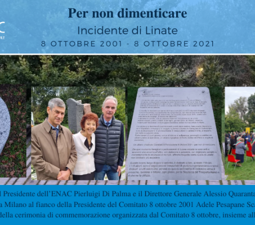 ENAC, a 20 anni dalla tragedia di Linate, propone l’8 ottobre Giornata “Per non dimenticare”