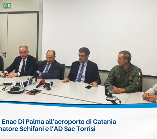 Il Presidente Enac Di Palma all’aeroporto di Catania con il Governatore Schifani e l’AD Sac Torrisi