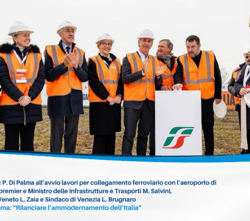 Presidente Enac Di Palma a cerimonia avvio dei lavori per il collegamento ferroviario con l’aeroporto di Venezia