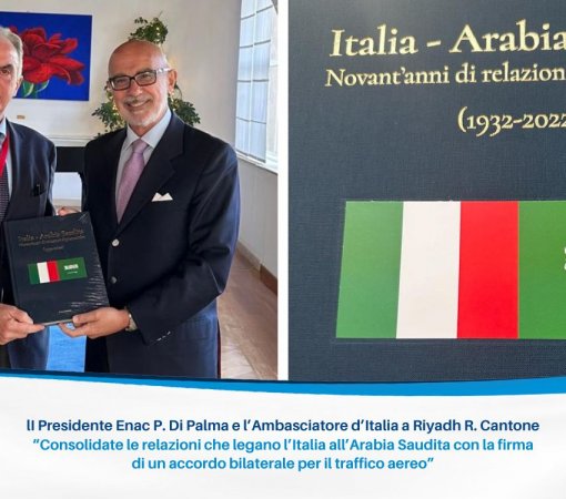 Importante vertice oggi a Riyadh tra il Presidente Enac Pierluigi Di Palma e l’Ambasciatore d'Italia a Riyadh Roberto Cantone