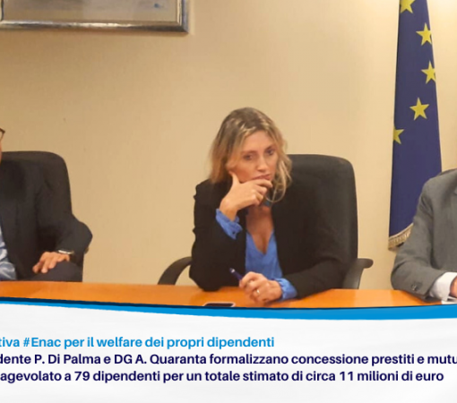 Presidente P. Di Palma e DG A. Quaranta  formalizzano concessione prestiti e mutui a tasso agevolato a  79 dipendenti per un totale stimato di circa 11 milioni di euro
